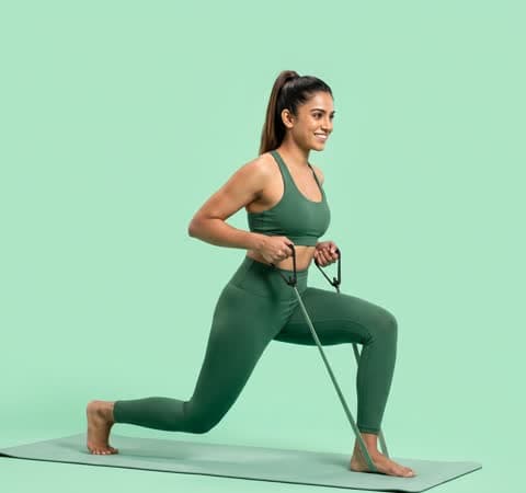 Woman doing a lunge workout