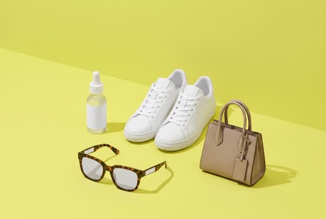 Sneakers, sunglasses, a serum and a handbag